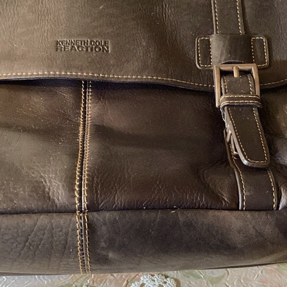 NWT Kenneth Cole Reaction Leather Show Business Design Laptop Bag Briefcase - Picture 14 of 16